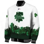 philadelphia phillies four leaf icon white green varsity jacket best selling