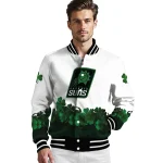 phoenix suns clover pattern print white green varsity jacket best selling