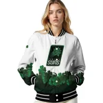 phoenix suns clover pattern print white green varsity jacket best selling
