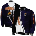 phoenix suns edgy scratch effect purple black varsity jacket best selling