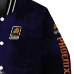 phoenix suns edgy scratch effect purple black varsity jacket best selling