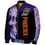 phoenix suns fire skull purple black bomber jacket best selling
