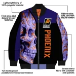 phoenix suns fire skull purple black bomber jacket best selling