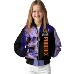 phoenix suns fire skull purple black bomber jacket best selling