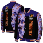 phoenix suns fire skull purple black varsity jacket best selling