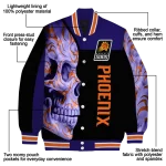 phoenix suns fire skull purple black varsity jacket best selling