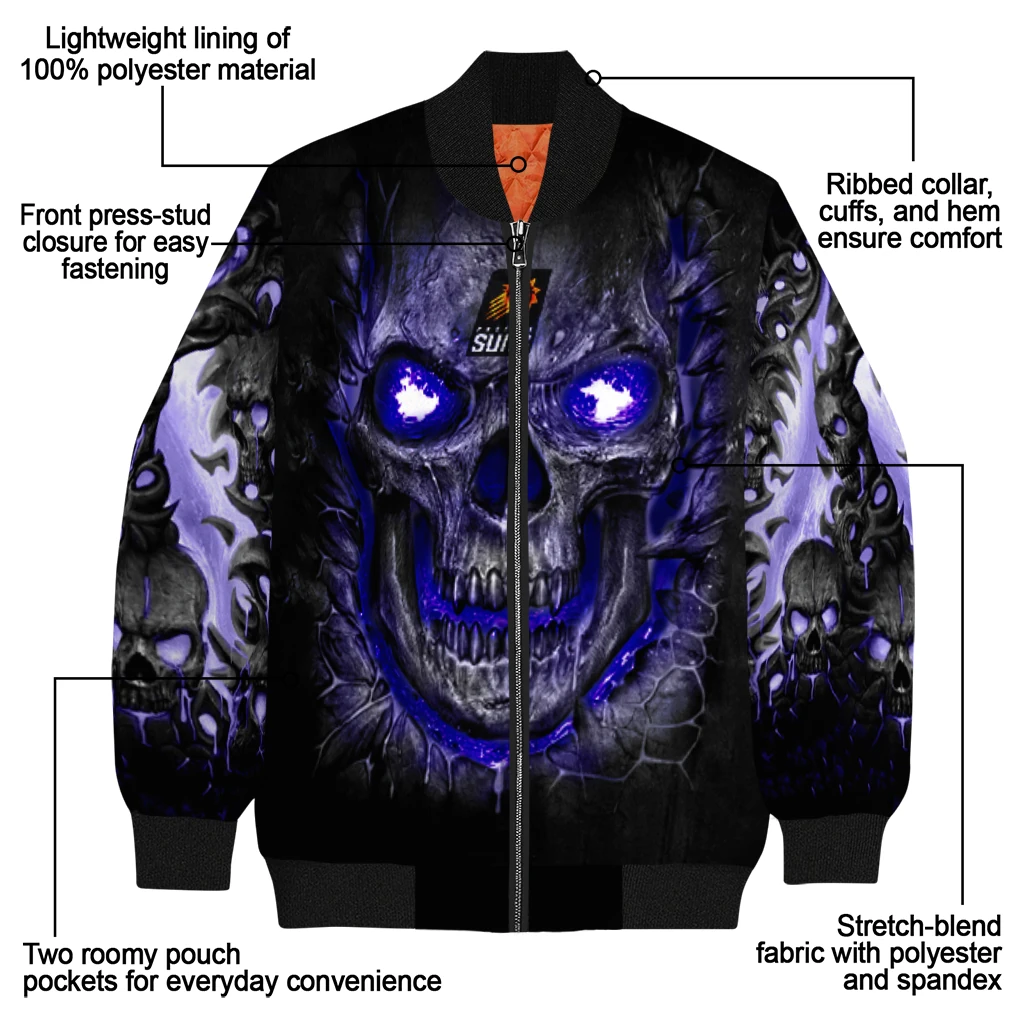 phoenix suns inferno skull purple black bomber jacket new arrival phoenix suns inferno skull purple black bomber jacket new arrival
