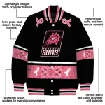 phoenix suns pink ribbon black pink varsity jacket best selling