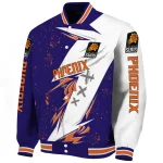 phoenix suns ripped bolt purple white varsity jacket best selling