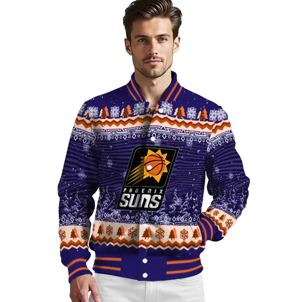 phoenix suns snowy pines purple varsity jacket high quality phoenix suns snowy pines purple varsity jacket high quality