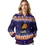 phoenix suns snowy pines purple varsity jacket best selling