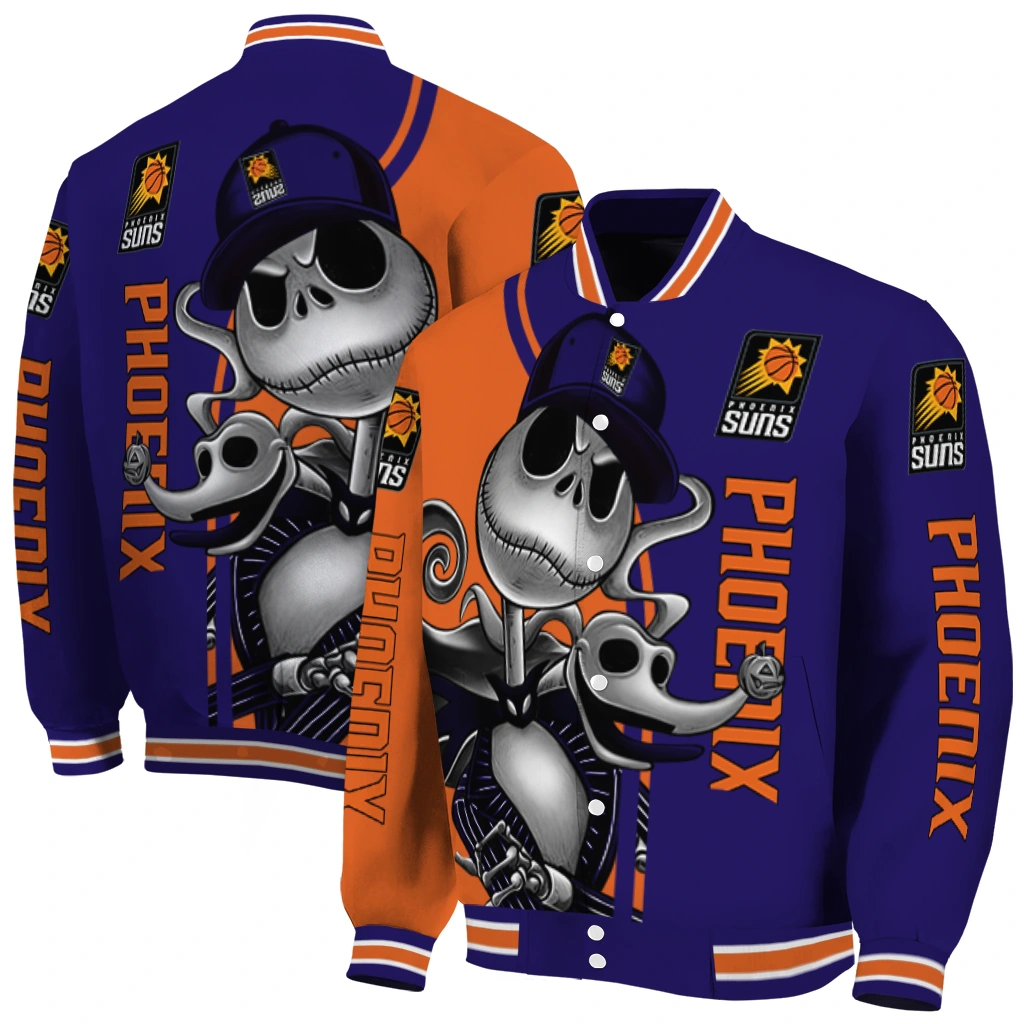 phoenix suns spooky grin purple varsity jacket fashion forward phoenix suns spooky grin purple varsity jacket fashion forward