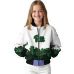 pittsburgh panthers clovers pattern white green bomber jacket best selling
