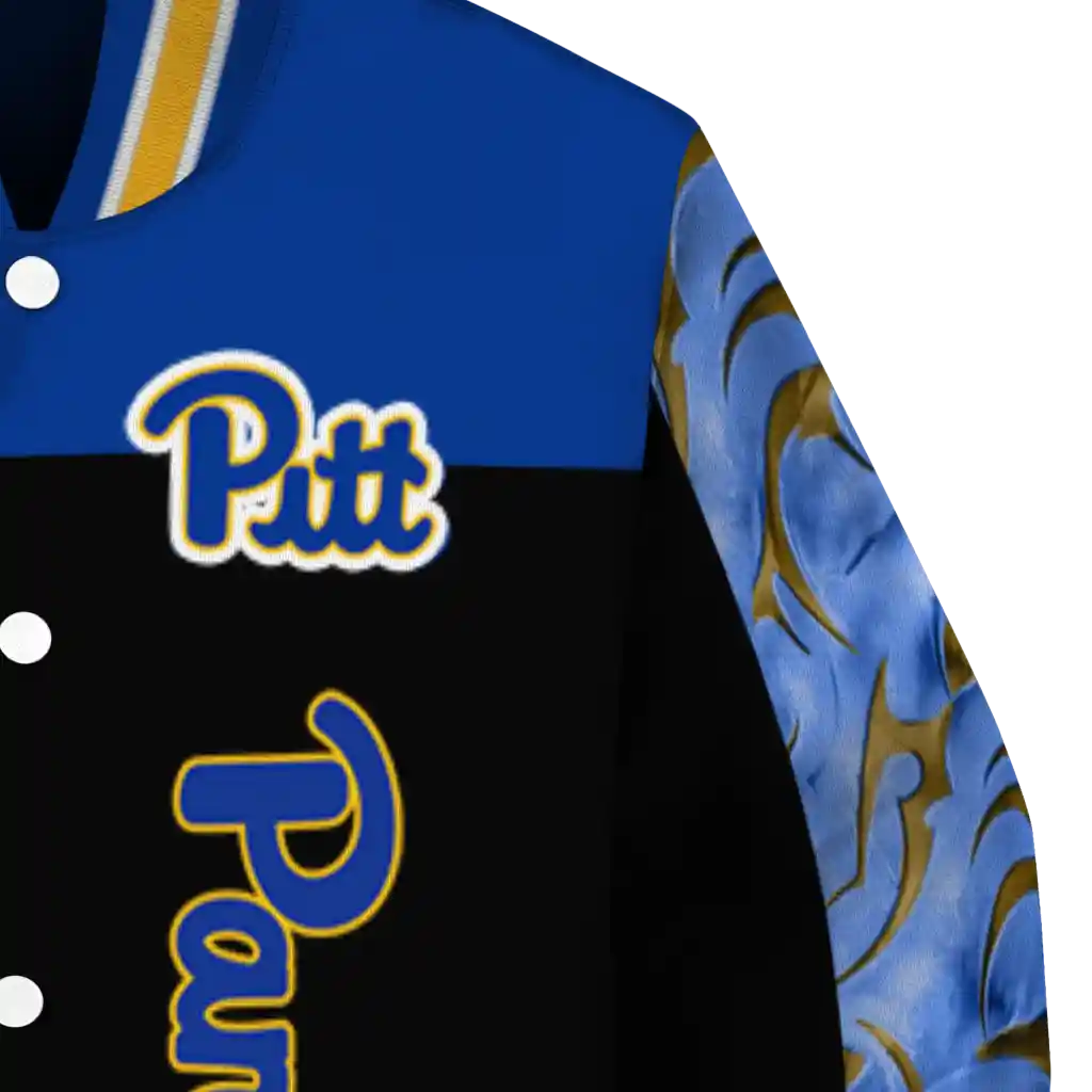 pittsburgh panthers fire skull royal blue black varsity jacket premium grade pittsburgh panthers fire skull royal blue black varsity jacket premium grade
