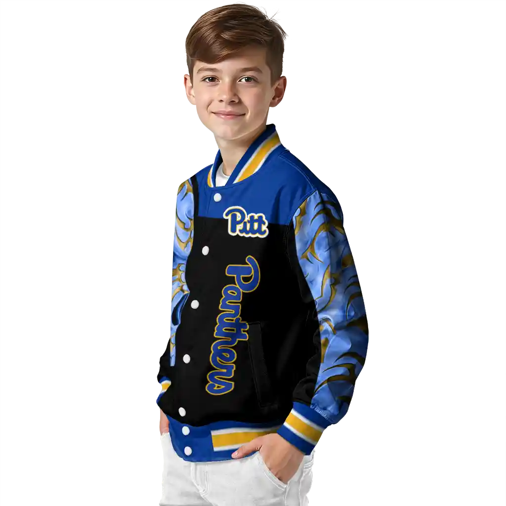 pittsburgh panthers fire skull royal blue black varsity jacket trendy pittsburgh panthers fire skull royal blue black varsity jacket trendy
