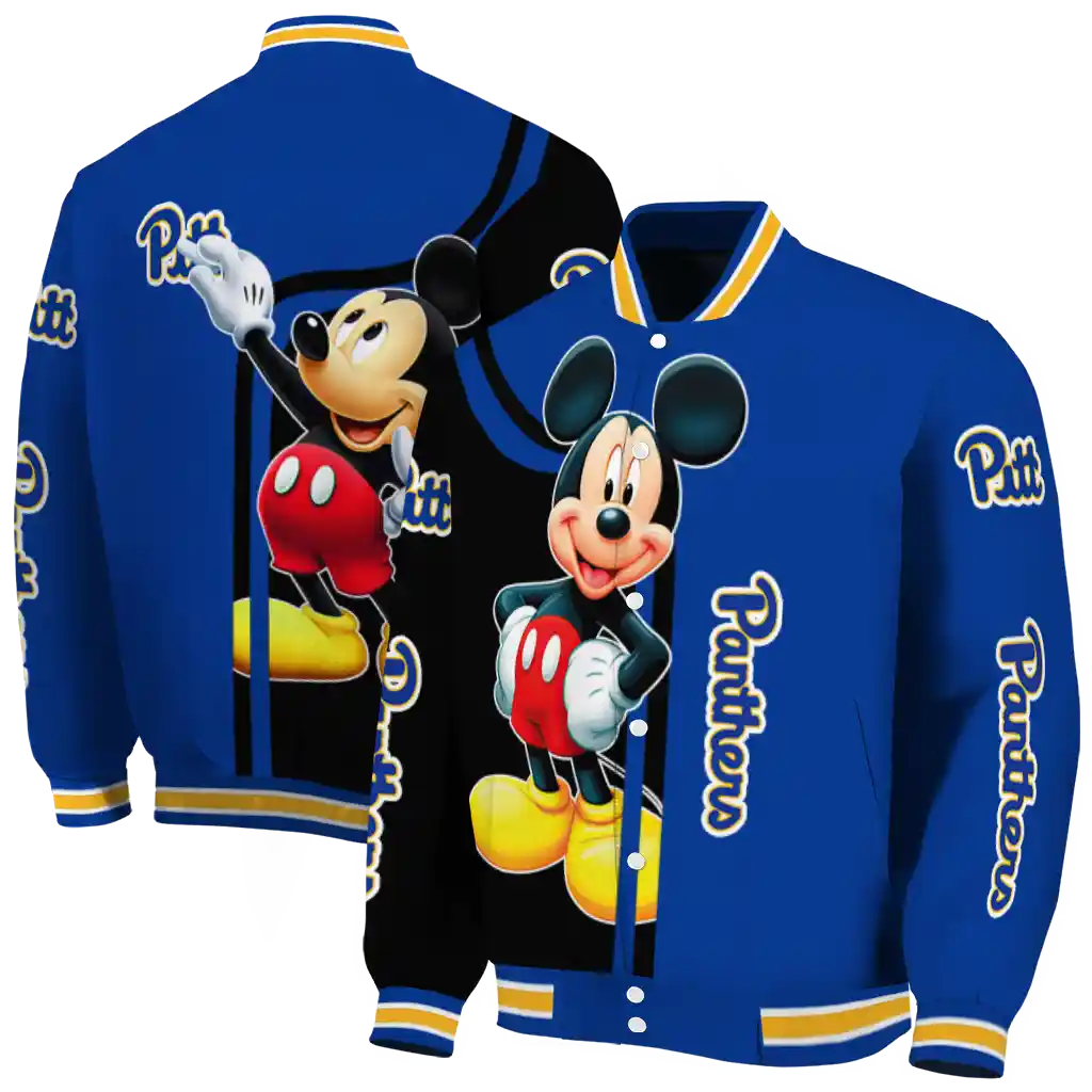 pittsburgh panthers mickey mouse royal blue varsity jacket fashion forward pittsburgh panthers mickey mouse royal blue varsity jacket fashion forward