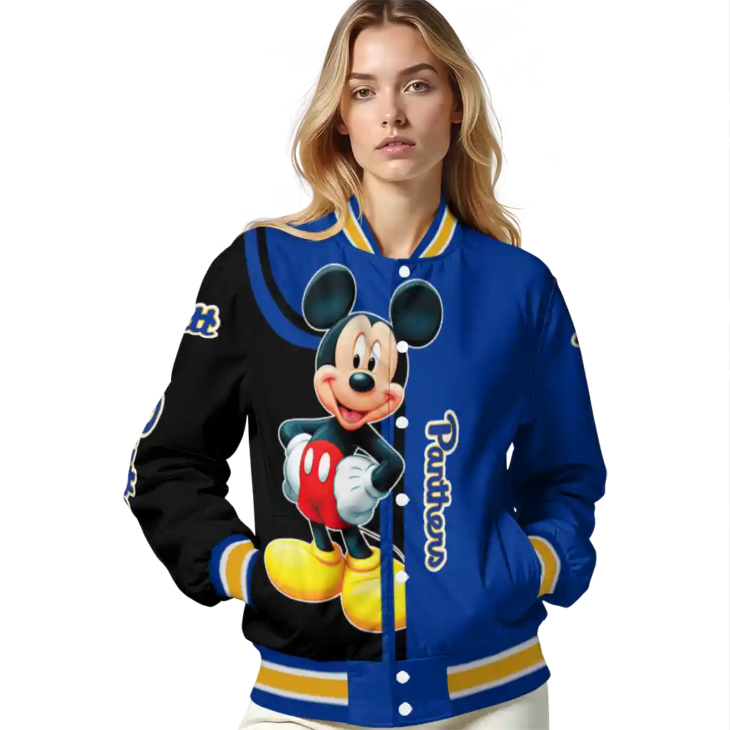 pittsburgh panthers mickey mouse royal blue varsity jacket latest model pittsburgh panthers mickey mouse royal blue varsity jacket latest model