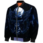 pittsburgh panthers skull bite royal blue black bomber jacket best selling