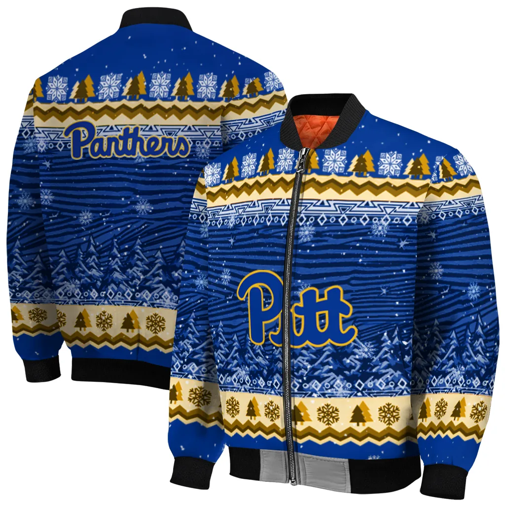 pittsburgh panthers snowy pines royal blue bomber jacket best selling pittsburgh panthers snowy pines royal blue bomber jacket best selling