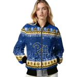 pittsburgh panthers snowy pines royal blue bomber jacket best selling