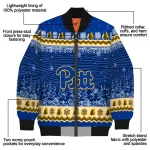 pittsburgh panthers snowy pines royal blue bomber jacket best selling