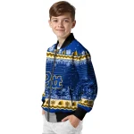 pittsburgh panthers snowy pines royal blue bomber jacket best selling