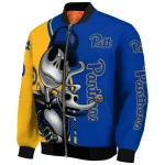 pittsburgh panthers spooky grin royal blue bomber jacket best selling