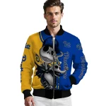 pittsburgh panthers spooky grin royal blue bomber jacket best selling