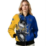 pittsburgh panthers spooky grin royal blue bomber jacket best selling