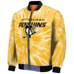 pittsburgh penguins dynamic rings yellow bomber jacket best selling