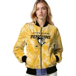 pittsburgh penguins dynamic rings yellow bomber jacket best selling