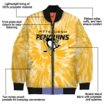 pittsburgh penguins dynamic rings yellow bomber jacket best selling