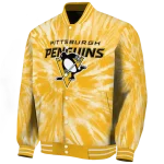 pittsburgh penguins dynamic rings yellow varsity jacket best selling