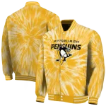 pittsburgh penguins dynamic rings yellow varsity jacket best selling