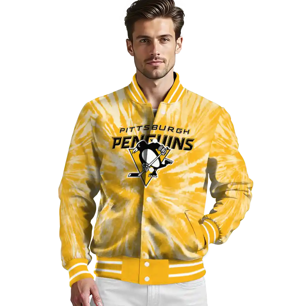 pittsburgh penguins dynamic rings yellow varsity jacket high quality pittsburgh penguins dynamic rings yellow varsity jacket high quality