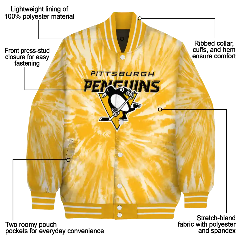 pittsburgh penguins dynamic rings yellow varsity jacket new arrival pittsburgh penguins dynamic rings yellow varsity jacket new arrival