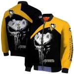 pittsburgh penguins edgy mask yellow black bomber jacket best selling