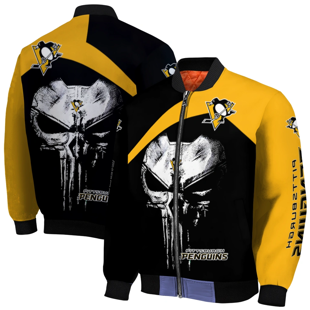 pittsburgh penguins edgy mask yellow black bomber jacket best selling pittsburgh penguins edgy mask yellow black bomber jacket best selling