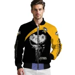 pittsburgh penguins edgy mask yellow black bomber jacket best selling