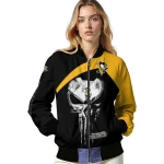 pittsburgh penguins edgy mask yellow black bomber jacket best selling