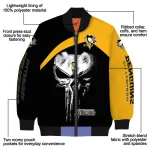 pittsburgh penguins edgy mask yellow black bomber jacket best selling