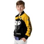 pittsburgh penguins edgy mask yellow black bomber jacket best selling