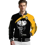 pittsburgh penguins edgy mask yellow black varsity jacket best selling