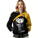 pittsburgh penguins edgy mask yellow black varsity jacket best selling