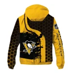 pittsburgh penguins hex grid texture yellow black windbreaker jacket best selling