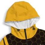 pittsburgh penguins hex grid texture yellow black windbreaker jacket best selling