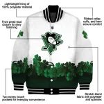 pittsburgh penguins lucky clovers white green varsity jacket best selling