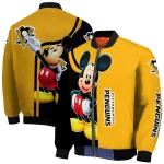 pittsburgh penguins mickey mouse yellow bomber jacket best selling