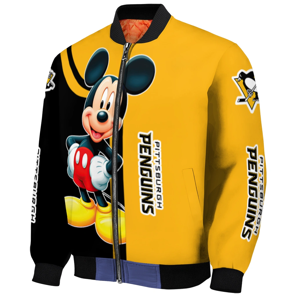 pittsburgh penguins mickey mouse yellow bomber jacket fashion forward pittsburgh penguins mickey mouse yellow bomber jacket fashion forward