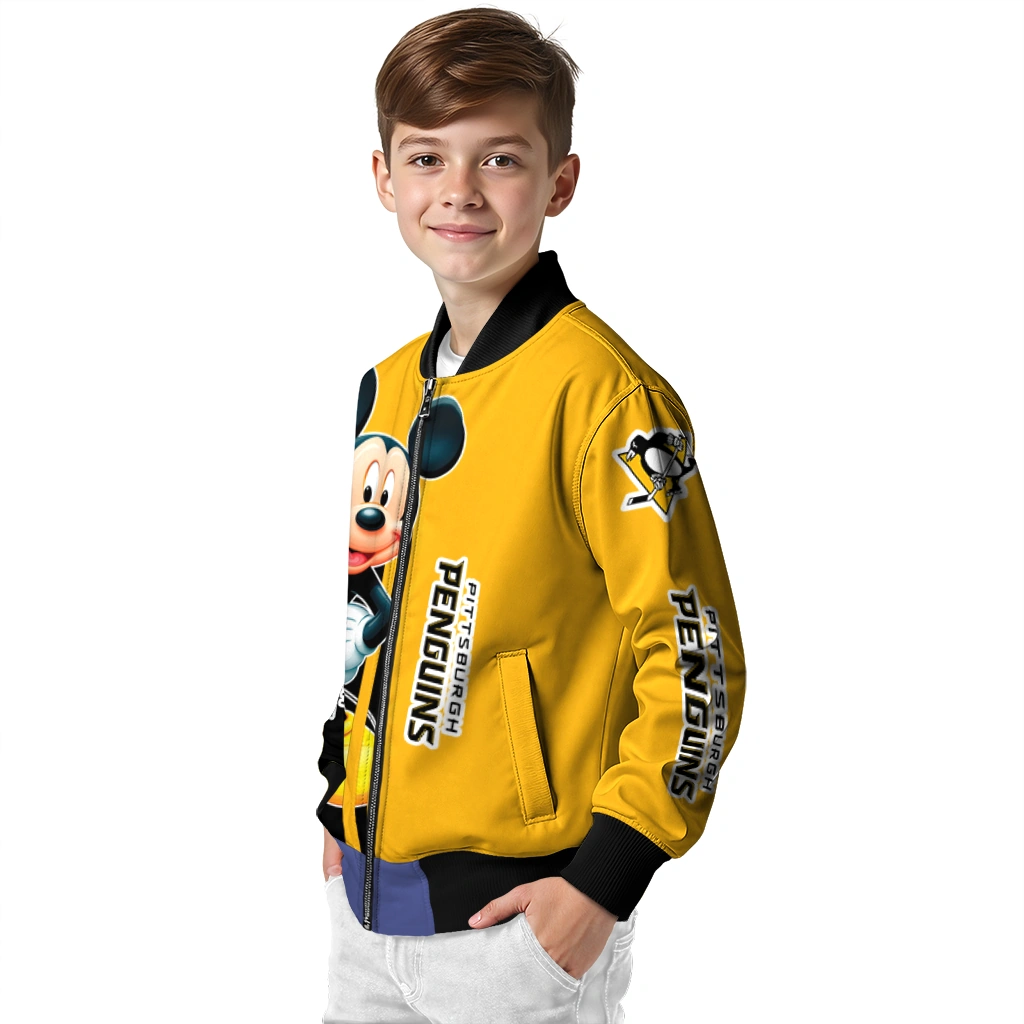 pittsburgh penguins mickey mouse yellow bomber jacket trendy pittsburgh penguins mickey mouse yellow bomber jacket trendy